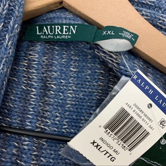 Lauren Ralph Lauren Vintage Aztec Knitted Wool Linen Blend Poncho Shawl Cardigan - Picture 14 of 16